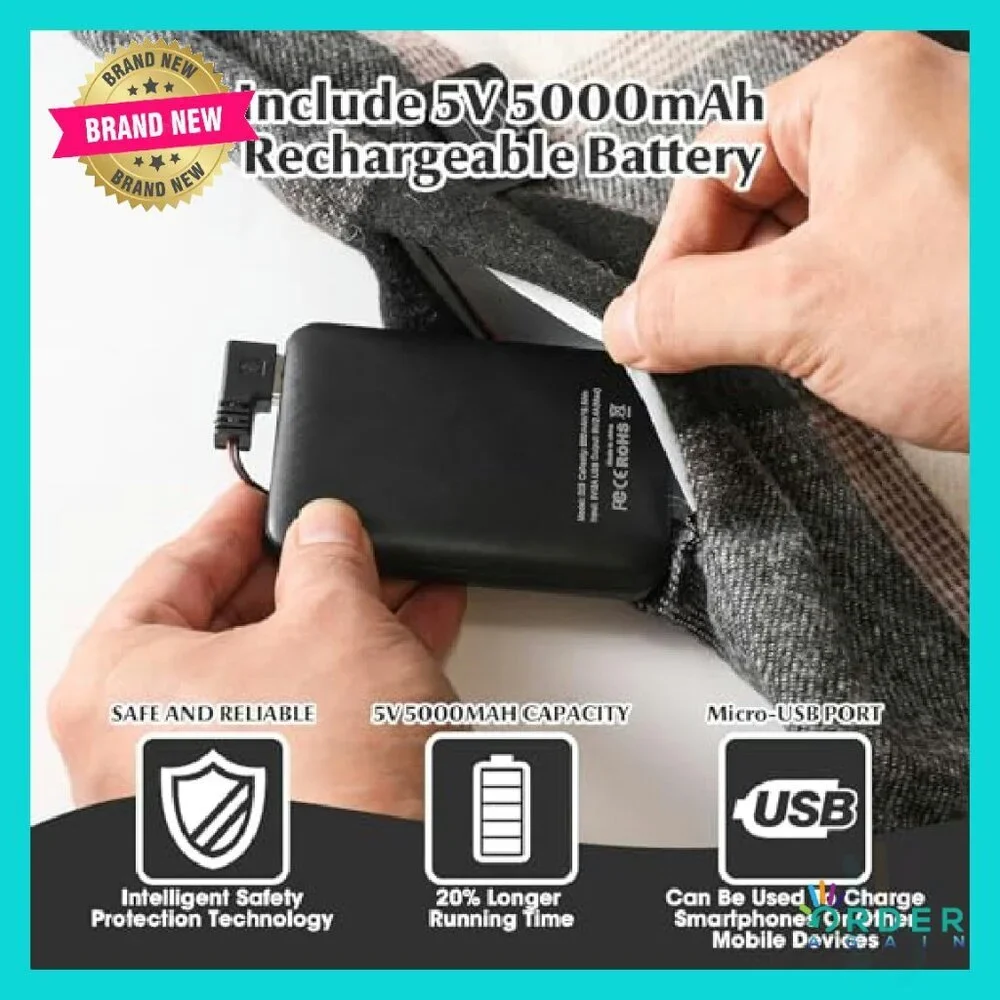 Rechargeable Heated Scarf Intelligent Neck Warmer Soft Cashmere Feel Unisex - Picture 5 of 8